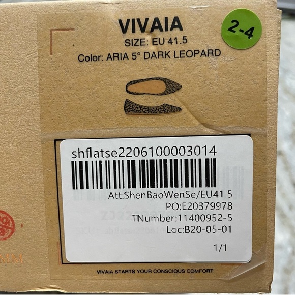 Vivaia Pointed-Toe Ballet Flats Aria 5 Dark Leopard Women’s EU 41.5 - Picture 3 of 11
